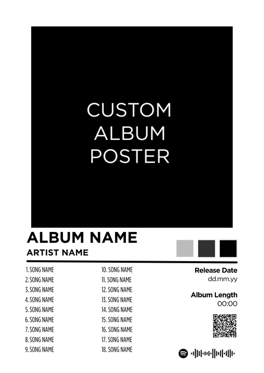 Custom Album Poster - Framed or Unframed